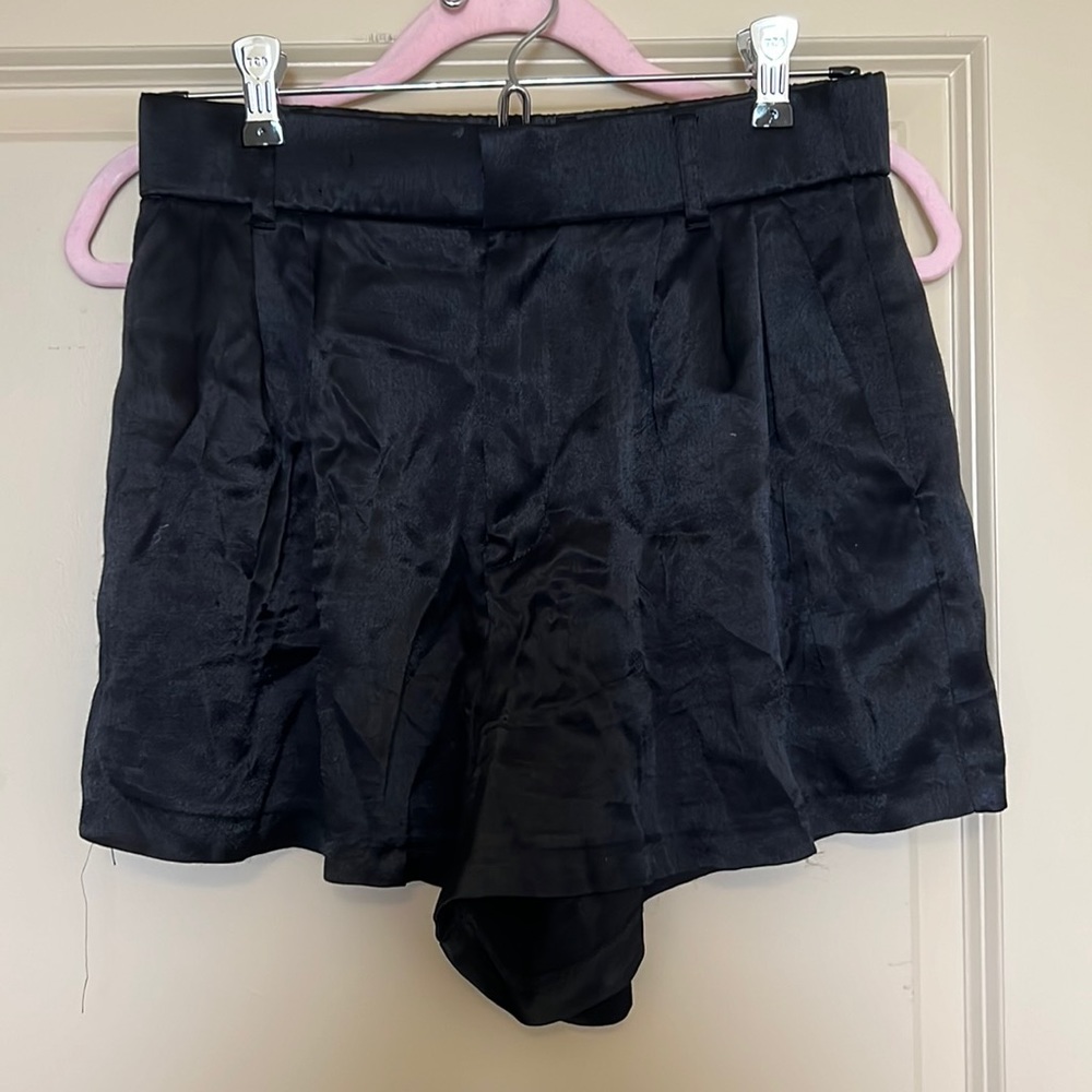 Zara satin black shorts